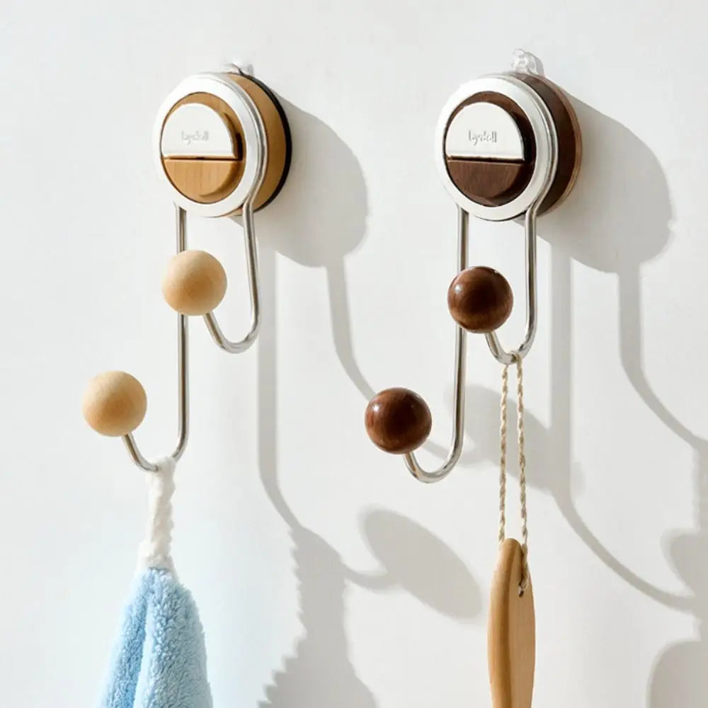 Household Removable Suction Cup Hooks Double Hooks Vacuum Shower Hooks Organizer Storage Wall Hanger Kitchen Bathroom