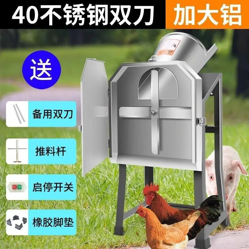 Household Electric Forage Chopper, Small Feed Grinding Machine for Cattle, Sheep, Chicken & Pig Breeding, Efficient Hay Shredder