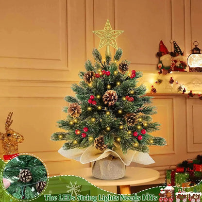 Realistic Artificial Christmas Tree Mini Christmas Tree With Lights And Star Tops Christmas Tree Decoration Ornaments Navidad
