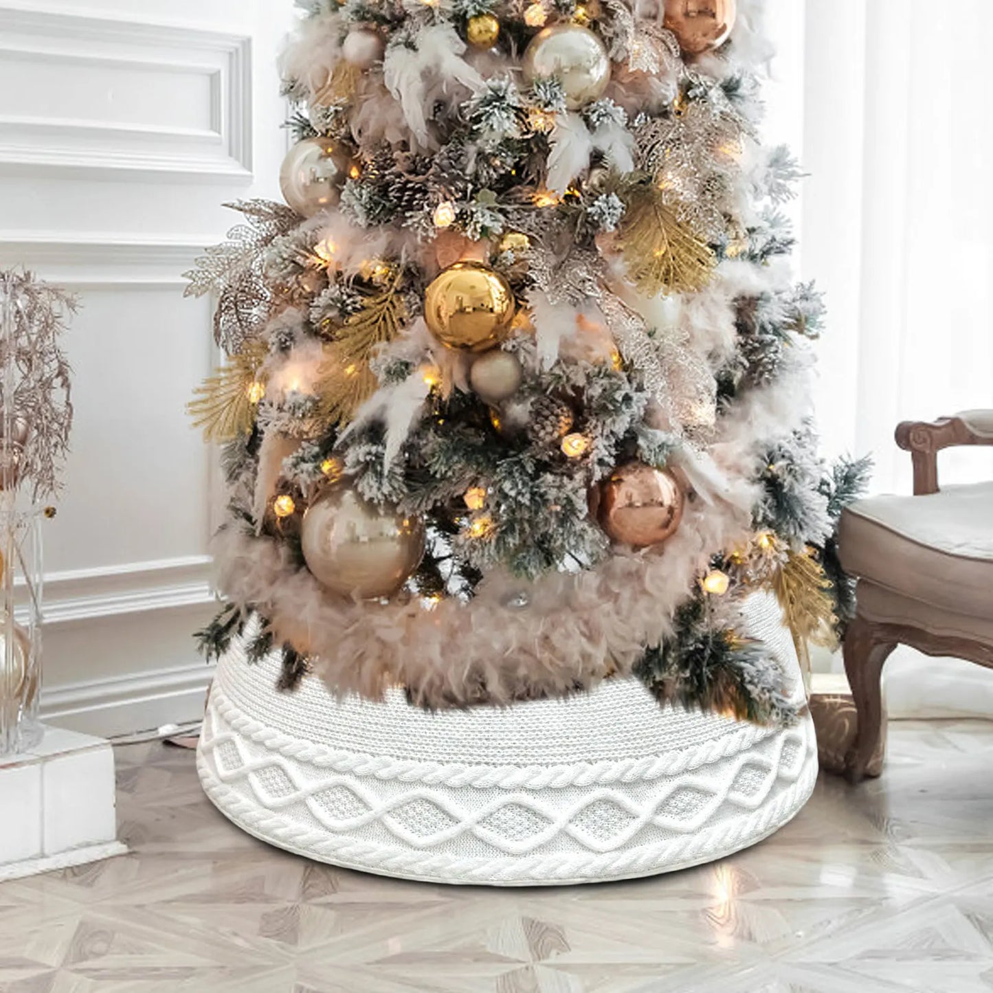 Christmas Exquisite Tree Skirt Family Holiday Atmosphere Decoration Supplies Bring Warm Lovely Ambiance To Festival Party