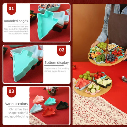 Christmas tree fruit tray, grid fruit tray, household dried fruit tray, snack tray, fruit tray, living room creative high aesthe