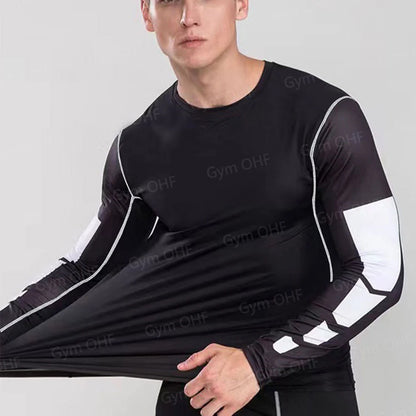 Gym Fitness T shirt Men's Short Sleeve Summer Boxing Jersey Legging Men Rashguard Compression Pants Quick Dry Tight T-shirts Men