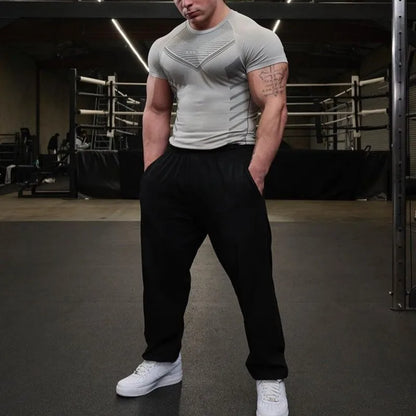 Gym T Shirt Men Quick Dry Running Shirt Compression Fitness Shirt Male Gym Workout tights Short Sleeve Summer Sports T-shirt Men
