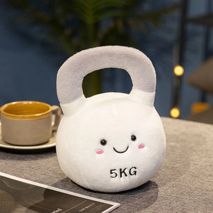 Dumbbell kettlebell Plush Doll - Soft Fitness Tool Shaped Stuffed Toy, Kids Cushion & Desktop Decoration,  Kettlebell Plush Toy