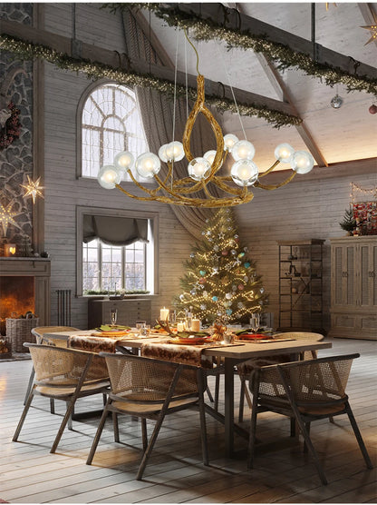 Tree Branch Chandelier Lustre Salon Design antique vintage lamp glass lampshade resin lamp for Living Room dining table light