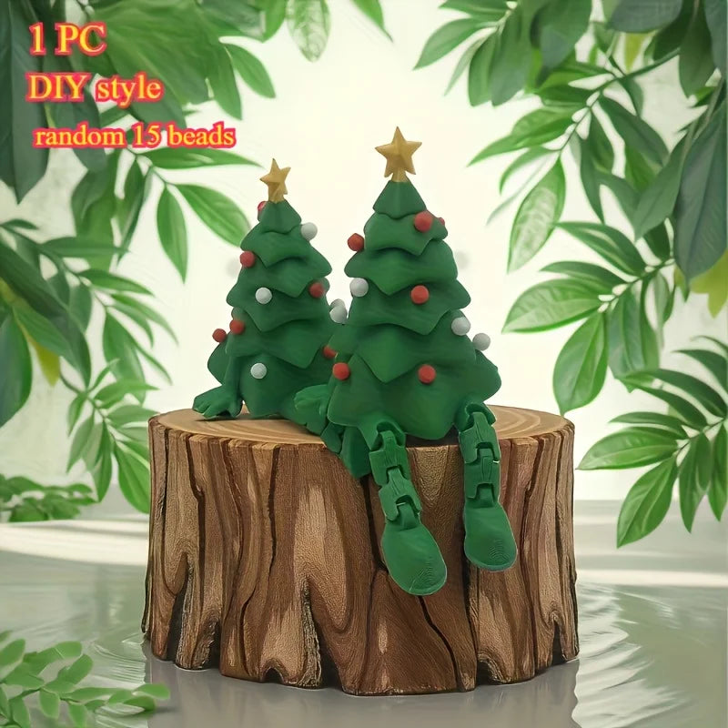 A DIY creative 3D printed Christmas tree decoration, suitable for Christmas, It can be used for decorating desks, cars, indoors。