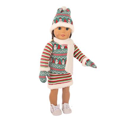 Christmas Doll Clothes Suit For American 18 Inch Girl Doll Cute Outfit Dress Seet For 43Cm Baby New Born&Our generation Doll Toy