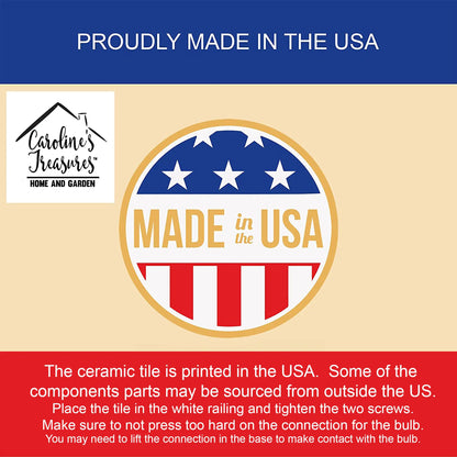 Asian Cat By the Christmas Tree Ceramic Night Light