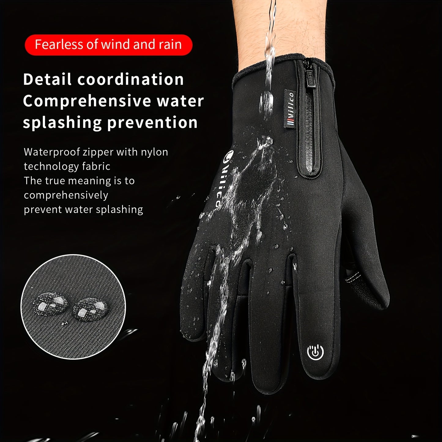 1 Pair of Autumn/Winter Fashion Men's Gloves - Windproof, Anti-Slip, Warm Cycling Sports Gloves, Suitable for Fishing, Driving, Skiing - Polyester Knit Fabric, Hand Wash, Halloween, Christmas Accessories, Best Holiday Gift