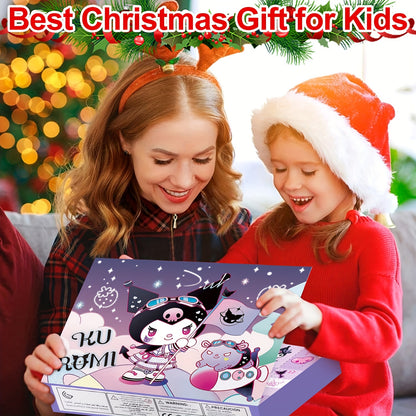 Sanrio Kuromi Advent Calendar Christmas Accessories for Christmas Holiday Decoration, Christmas Decorations for Home, Advent Calendars for Christmas Collectables, Advent Calendar Stuffers, Seasonal Collectibles, Festive Home