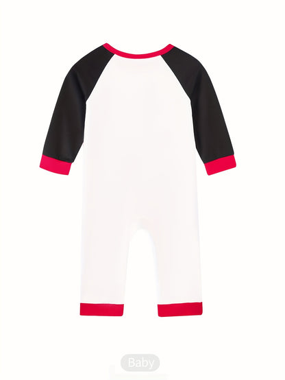 MOSSRIVER Christmas Pajamas Family Matching Soft Reindeer Print Set - Cozy Long Sleeve & Pants, Red & Plaid Design with Santa & Reindeer, Perfect for Celebrations, All-Season Comfort, Christmas Clothes, Festive, Playful Desig