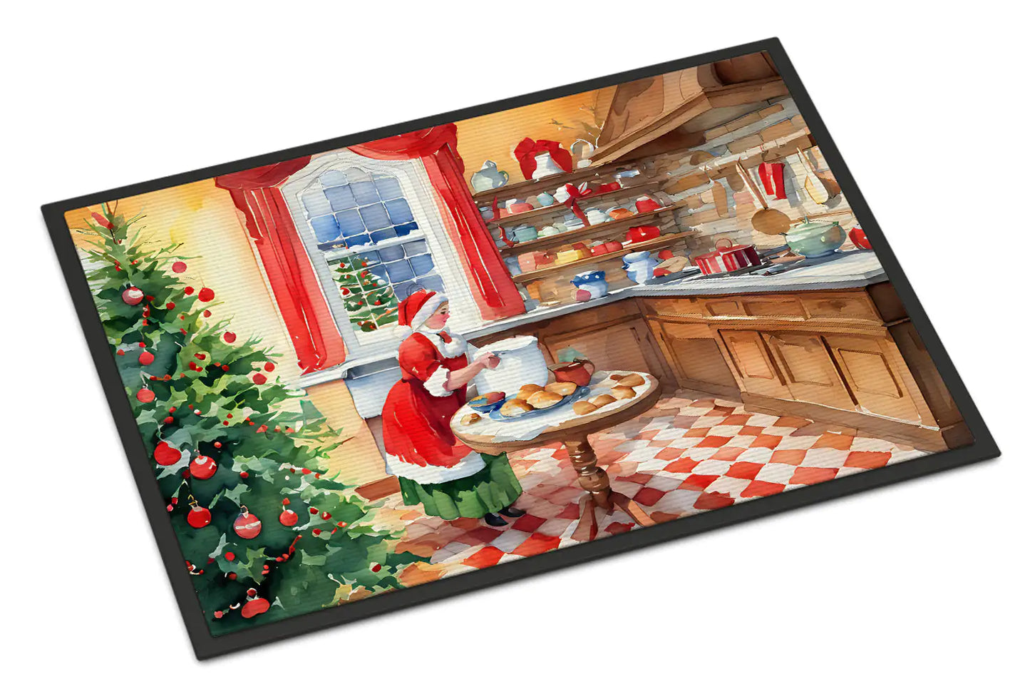 Cookies with Santa Claus Mrs. Claus Doormat