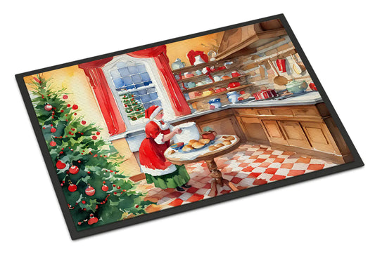 Cookies with Santa Claus Mrs. Claus Doormat
