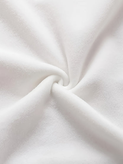 Women's White Christmas Crewneck Sweatshirt with "SANTA's FAVORITE" Red Lettering - Casual Round Neck Long Sleeve Holiday Sweater, Machine Washable All-Season Casual Wear, Festive Winter Party Outfit & Everyday Winter Clothin