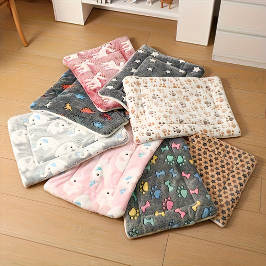 1 Ultra-Soft Comfortable Polyester Velvet Cartoon Animal Pattern Dog Mat, Suitable for Extra Small/Small/Medium/Large Various Sizes of Puppies and Adults, Dog Costume Halloween, Dog Christmas Clothes, Dog Christmas Outfit, Pu