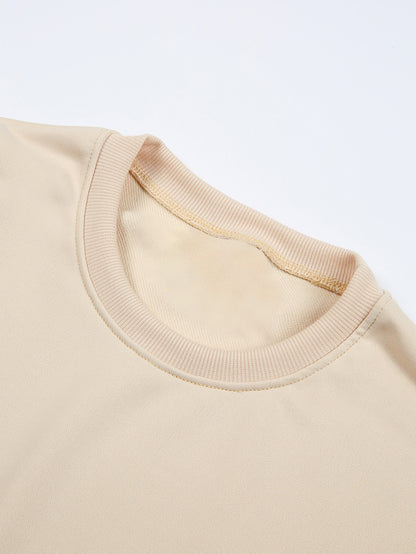 Men's Christmas Santa Claus & Reindeer Print Sweater, Oversized Round Neck Casual Pullover, 'Merry Christmas' Lettering Loose Fit Winter Warmth, Machine Washable Holiday Party Outfit, Christmas Clothes Festive Clothing